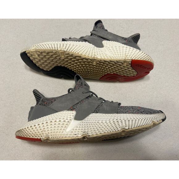Adidas Prophere Men's Sneakers Sz 9.5 Gray Solar Red White Running Shoes CQ3023 - Picture 8 of 12